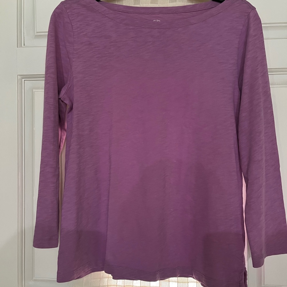 J. Crew Purple 3/4 Sleeve Blouse